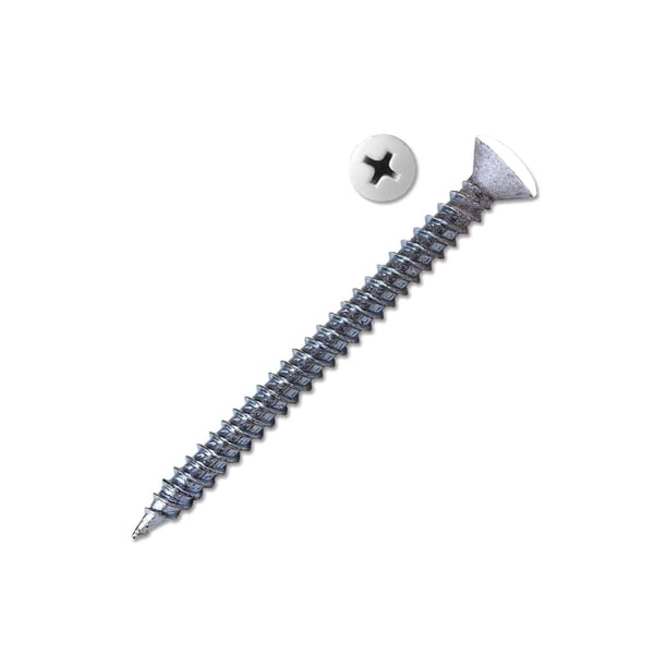 Tornillos de Registro Malco Phillips #2 Cabeza Ovalada Pintados de Blanco 5 cm