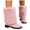 Pink, variant on Women Winter Snow Boots Puffy Chunky Low Heel Mid Calf Booties Comfort Fuzzy Fleece Lined Outdoor Dressy Shoes Pink 7.5