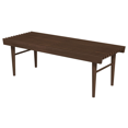 thumbnail image 5 of Solid Wood Bench for Entryway, Mid Century Modern Bench with Natural Walnut Stain Finish, 47.2 Inch Narrow Bench for Bedroom, Living Room, Hallway, Bathroom, Dark Brown, 5 of 14
