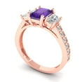 thumbnail image 2 of Clara Pucci 14K Rose Gold 1.88ct Amethyst Three-Stone Ring for Women, 2 of 8