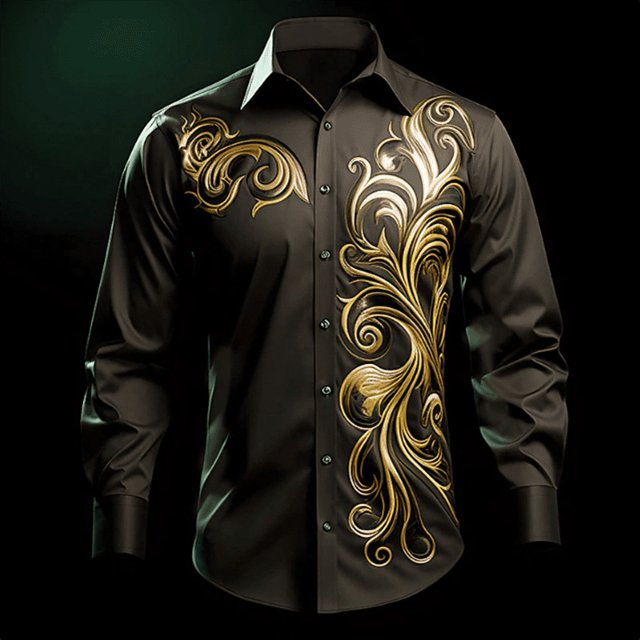 Camisa de hombre con solapa abotonada y patrón HD, material suave y cómodo, tops de calle para hombre para exteriores, talla grande, nuevo estilo 2024