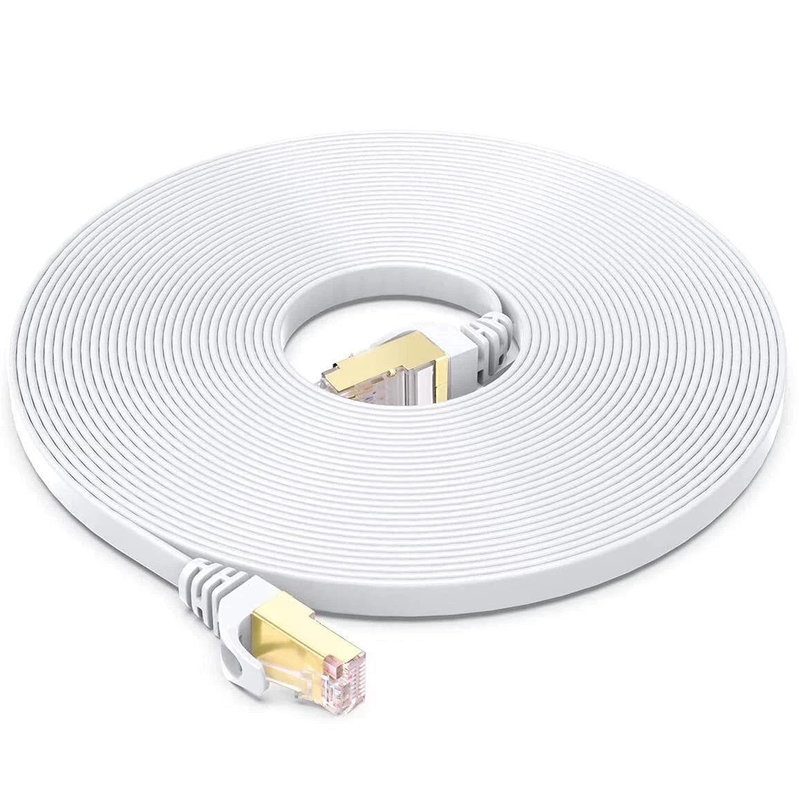 Cat7 Ethernet Cable 1 pack of 100FT Copper Shielded RJ45 Cord for Router, PC, Gaming, Servers, PoE Security Cameras, Smart TVs, 10Gbps 600MHz High-Speed Network Patch, White, Cables Direct Online