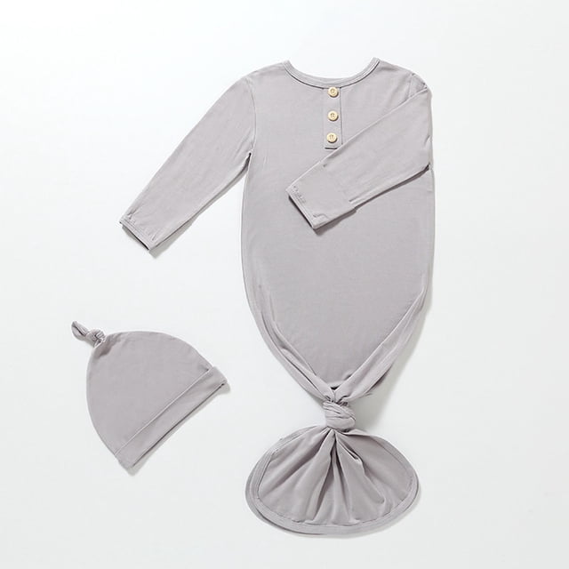 HOZADOIE Ensemble de Cache-Couche Unisexe pour Bébé Mode Simple Ouverture à Boutons Design Couleur Unie Col Rond Manches Longues Style d'Automne Cache-Jambes Grenouillère Sac de Sommeil avec Capuche 0mois-1an