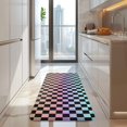 thumbnail image 4 of Gradient Color Checkered Pattern Kitchen Rug Mat,Kitchen Runner Rugs Non Skid Washable,Decorative Kitchen Floor Mats for Kitchen,Sink,Laundry,17"x47.2", 4 of 7