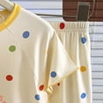 thumbnail image 4 of WUANDIXFA Toddler Pajamas 1-10 Years Cotton Cute Summer Fall Short Sleeve Shirts Pant Casual Outfit Baby Girl Pajamas,Red,4-5 Years, 4 of 7