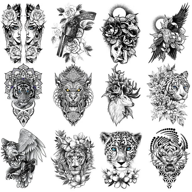 6 Uds Tatuaje Temporal Pegatinas Tatuajes Manualidades Arte Corporal (210x148mm)