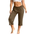 thumbnail image 2 of Hrsba Lounge Pants for Women Modal Cropped Straight Wide Leg Casual Seven Length Sleep Pajama Pants, 2 of 6