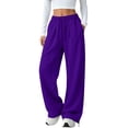 thumbnail image 3 of LIZUOJUN Wide Leg Sweatpants for Women High Waisted Baggy Casual Drawstring Lounge Pants with Pockets for Fall Winter M, 3 of 9