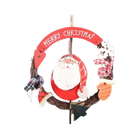 

Xmas Hanging Pendant Resin Snowman Christmas Wreath Circle Arrangement Door Hanger Party Home Wall Window Interior Decors old man left