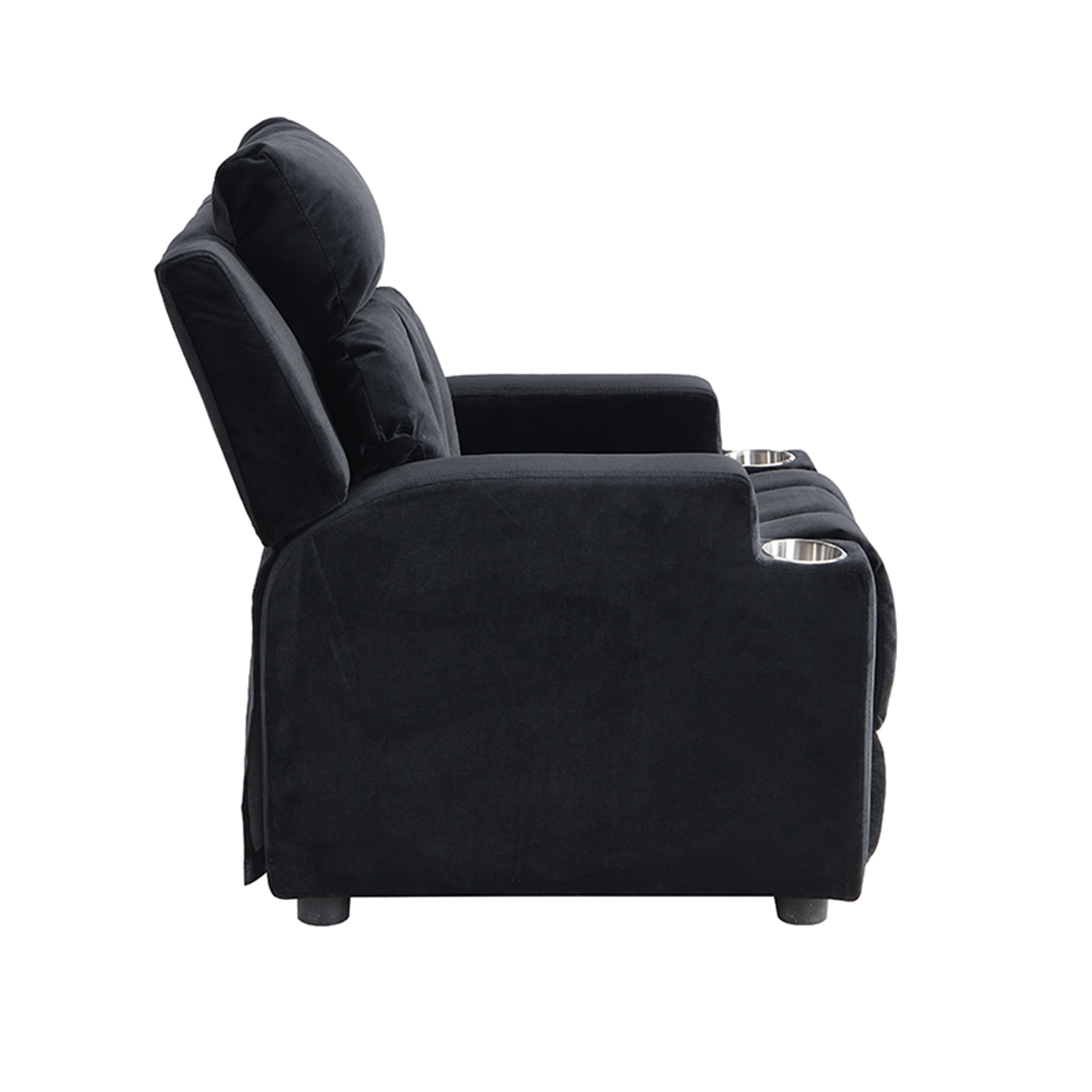 Kadyn Recliner Chair, Kids Recliner Chairs for Toddlers, Kids Single Recliner Sofa with Two Cup Holder, Footrest, Backrest, Single Armchair with Headrest and Footrest, Black Kadyn Recliner Chair, Kids Recliner Chairs for Toddlers, Kids Single Recliner Sofa with Two Cup Holder, Footrest, Backrest, Single Armchair with Headrest and Footrest, Black