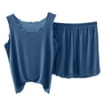 thumbnail image 5 of Purcolt Pajama Set for Women Summer Casual 2 Piece Shirring Sleepwear Pj Sets Comfortable Tank Tops with Shorts Lounge Sets Loose Fit Nightwear, 5 of 6