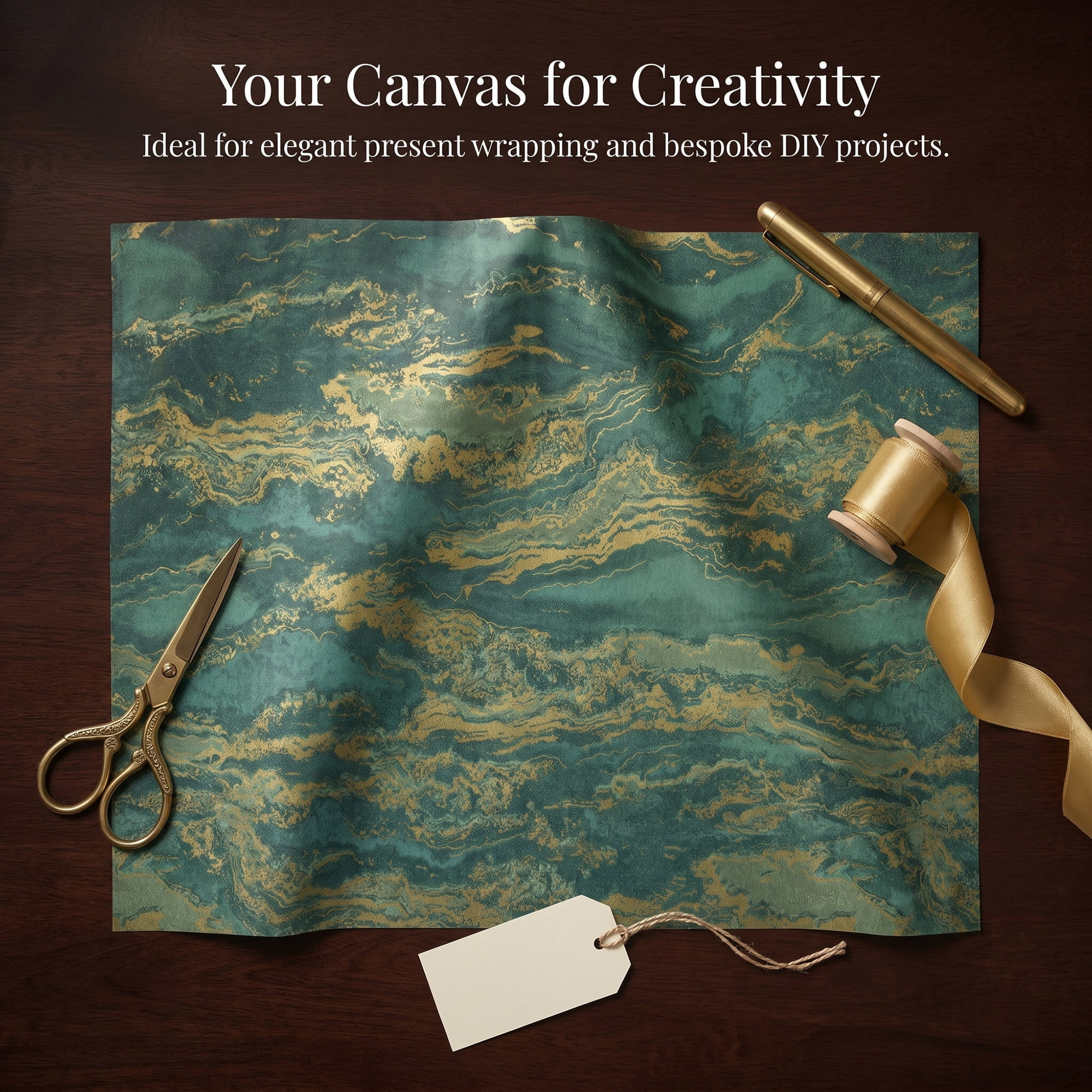 Unique Bargains Flowing Cloud Pattern Gift Wrapping Paper for Occasions Green 27.6"x 19.7"