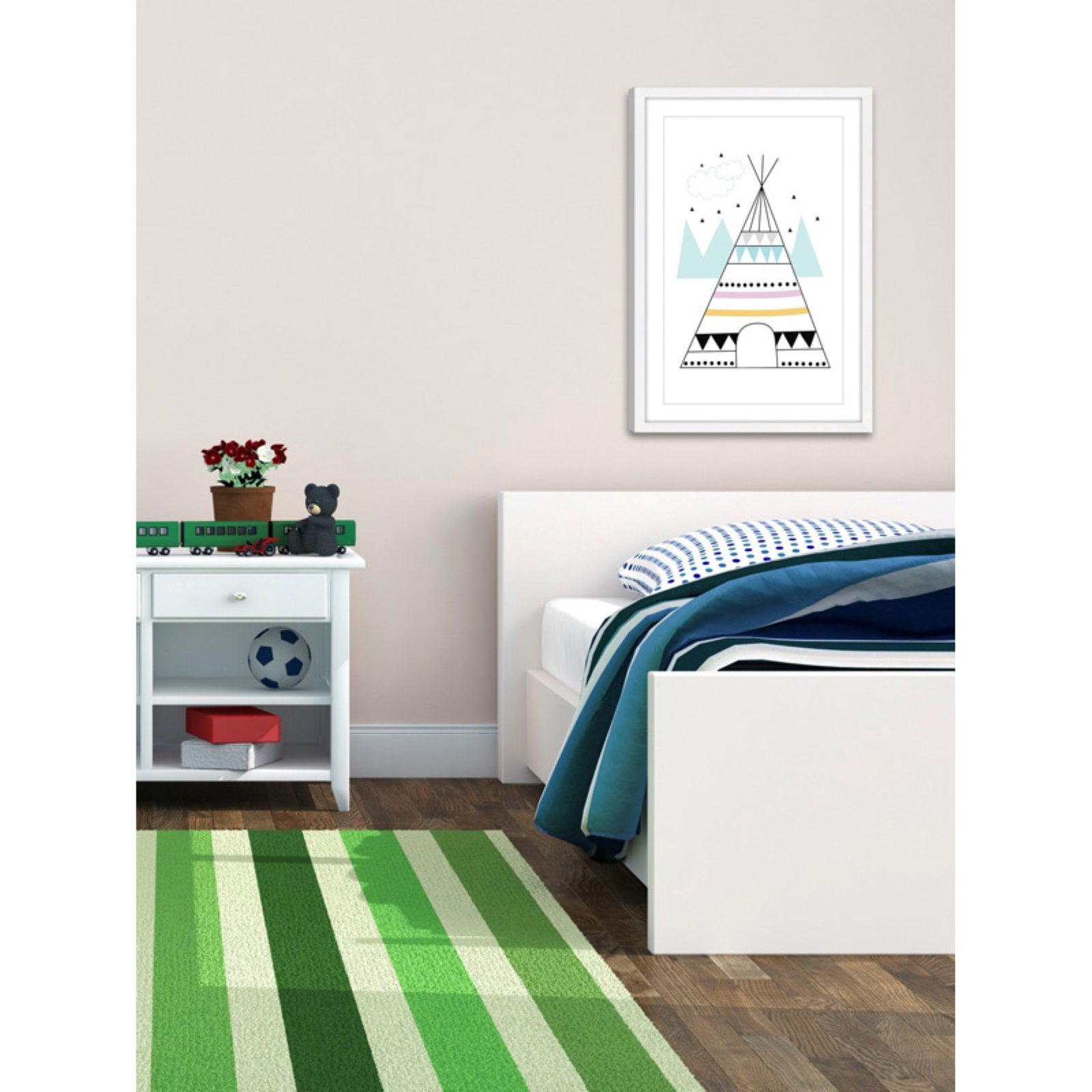 Marmont Hill "Colorful Teepee" by Katarina Snygg Framed Painting Print