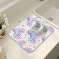thumbnail image 4 of Yayeee Dish Drying Mat for Kitchen Counter 16" x 18" Microfiber Super Absorbent Coffee Decorative Pad, Pink Skates, 4 of 9