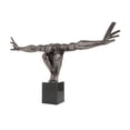 thumbnail image 6 of 31" x 18" Black Aluminum Metal Diver Sculpture, by DecMode, 6 of 8