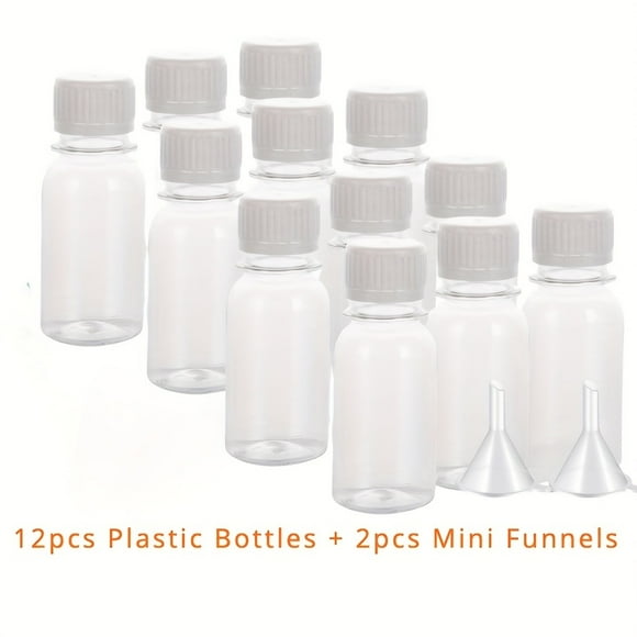 CNKOO 6pcs/12pcs 2oz Plastic Mini Clear Bottles with Lids Small Shot Ginger Shots Bottles for Juice Potion ZZZ