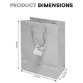 thumbnail image 4 of Novel Box 10 pack Silver Gift Bags with Handles 4.75x3.25x6.75 Inches - Shopping Bag for Groceries, 4 of 8