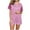 Pink, variant on Diufon 2 Piece Soft Pajama Set for Women Casual Loose V Neck Short Sleeve Shirt and Shorts Sleepwear Outfit