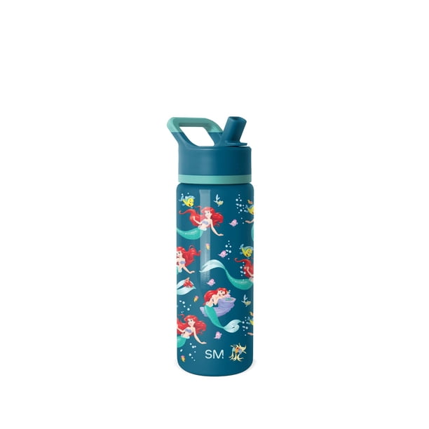 Simple Modern Summit - Botella de agua con tapa de popote, vaso de acero inoxidable aislado de 532 ml, para niñas, para la escuela, diseño de La Sirenita de Disney, el sue&nt