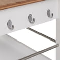 thumbnail image 6 of eHemco Kitchen Island Cart on Wheels with Drawer, Storage Cabinet, Shelf and Natural Bamboo Top Butcher Block, 35.5 Inches Height, White Base, 6 of 10