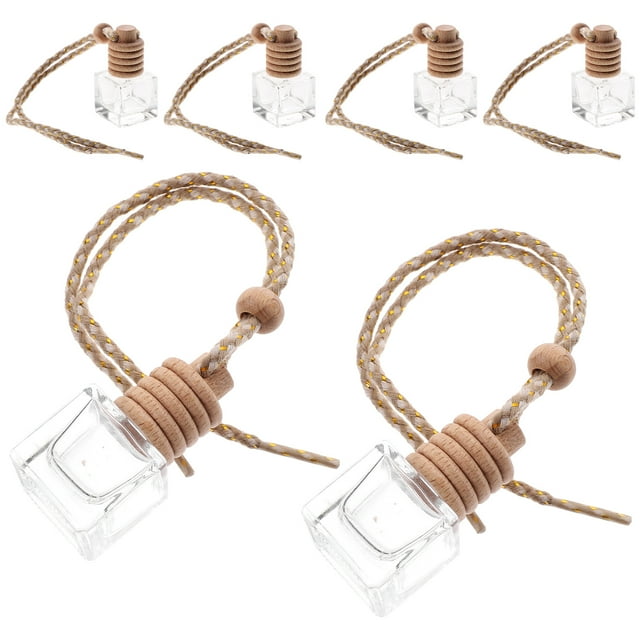 6 Pcs Bouteilles de Diffuseur Suspendues en Verre pour Voiture Bouteilles de Parfum Vides