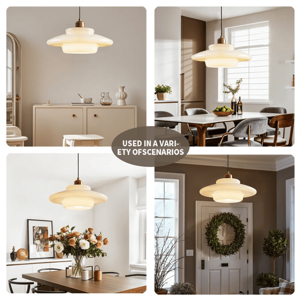 Mid Century Pendant Light Fixtures E26 Modern Gold Brass Kitchen Island Chandelier Lamp Milk White Glass Large Pendant Lamps for Dining Table Bedroom Hallway