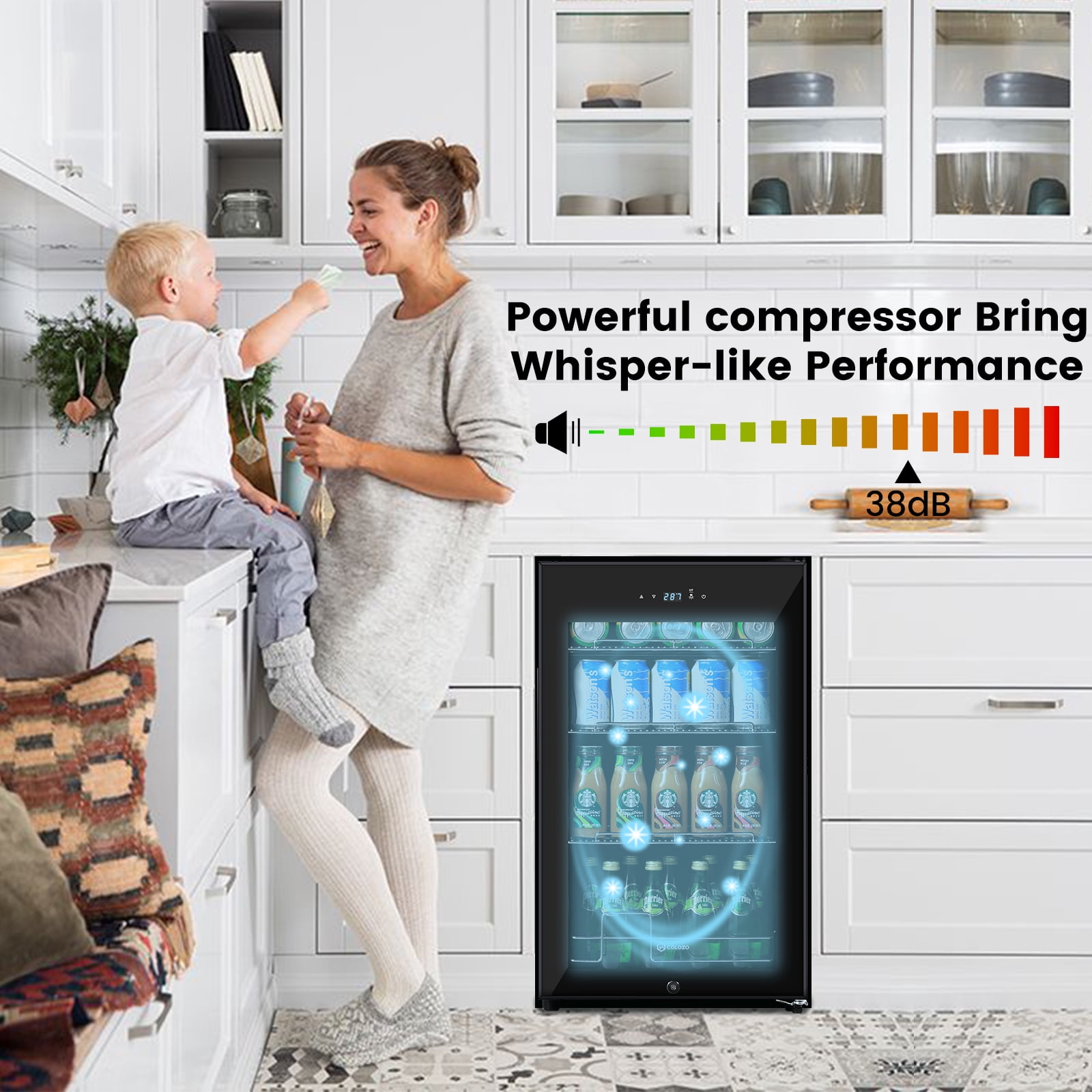 Colozo 17 Inch Beverage Refrigerator, Mini Beverage Freestanding Fridge for Beer ,Soda or Small Drink
