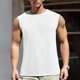 thumbnail image 2 of Camiseta interior de manga corta de seda helada para hombre - Malla cuadriculada, transpirable, poliéster - Ajuste musculoso, M-XXXXXXL, largo 65-79 cm, 2 of 4