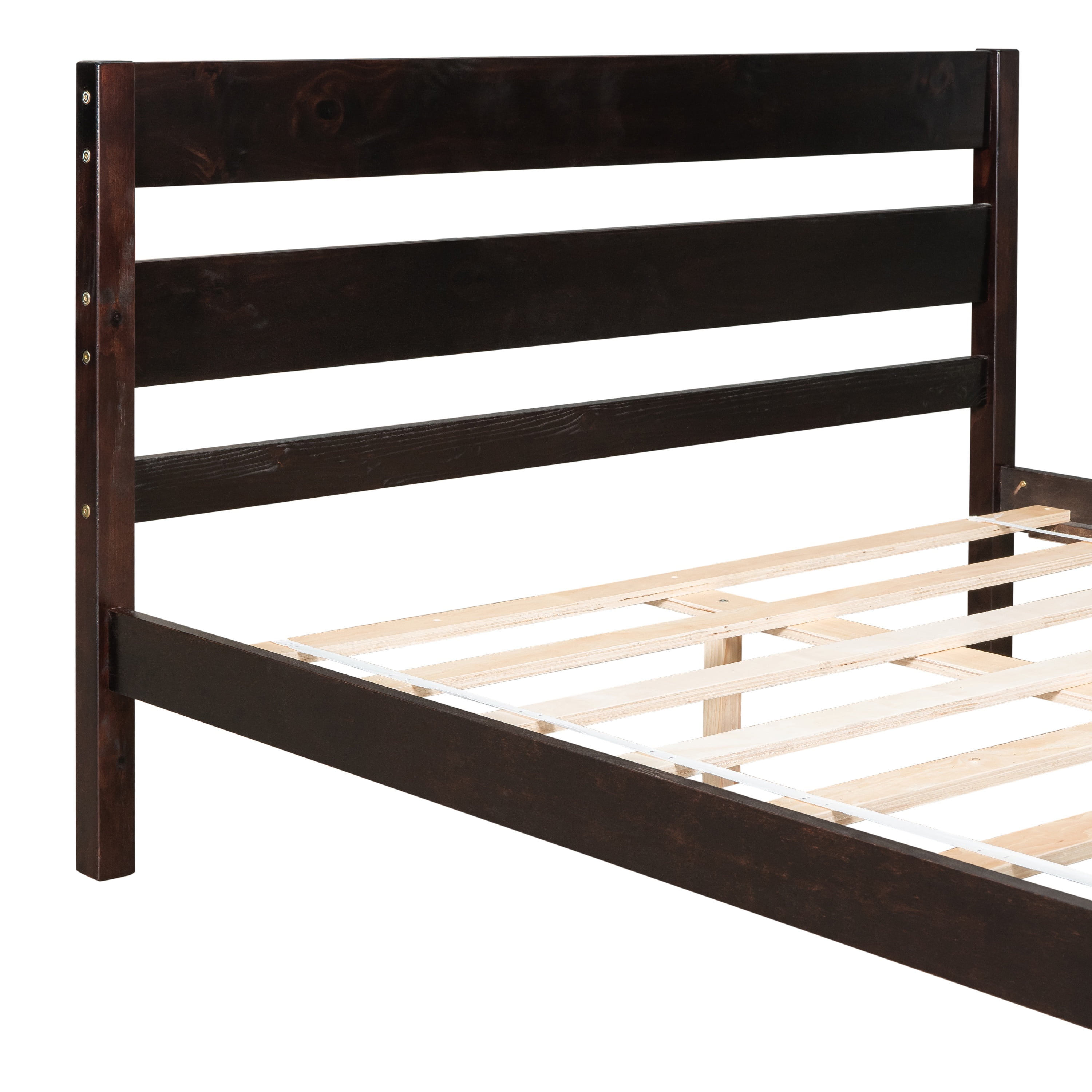 Bellemave Full Bed Frames,Wood Platform Bed with Headboard and Footboard, Full Size Sleigh Bed with Wood Slat Support, No Box Spring Needed (Espresso)