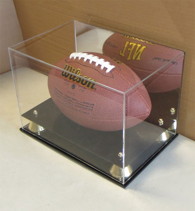Acrylic Football Cube Presentation Display Case Box & Ball Holder Riser Plinth Displaypro