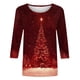 thumbnail image 5 of Fiudx Ofertas y Liquidaciones Camiseta con Estampado Navideño a La Moda para Mujer, Blusa con Mangas 3/4, Tops Informales con Cuello Redondo, 5 of 5