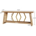 thumbnail image 2 of Tribesigns 70.86-Inch Long Sofa Table, 2-Tier Narrow Console Table with Storage, Wood Foyer Entryway Couch Table for Hallway, Entrance, Light Brown, 2 of 5