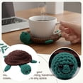 thumbnail image 2 of Cute Turtle Crochet Weave Drink Coaster, 3.9inch Crochet Insulated Cute Turtle Cup Mat, Multi-colored Fabric or Knitted Material Turtles Shaped Coasters, 2 of 7