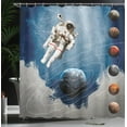 thumbnail image 4 of Ambesonne Nebula Shower Curtain, Astronaut Planets Space, 69"Wx84"L, Multicolor, 4 of 5