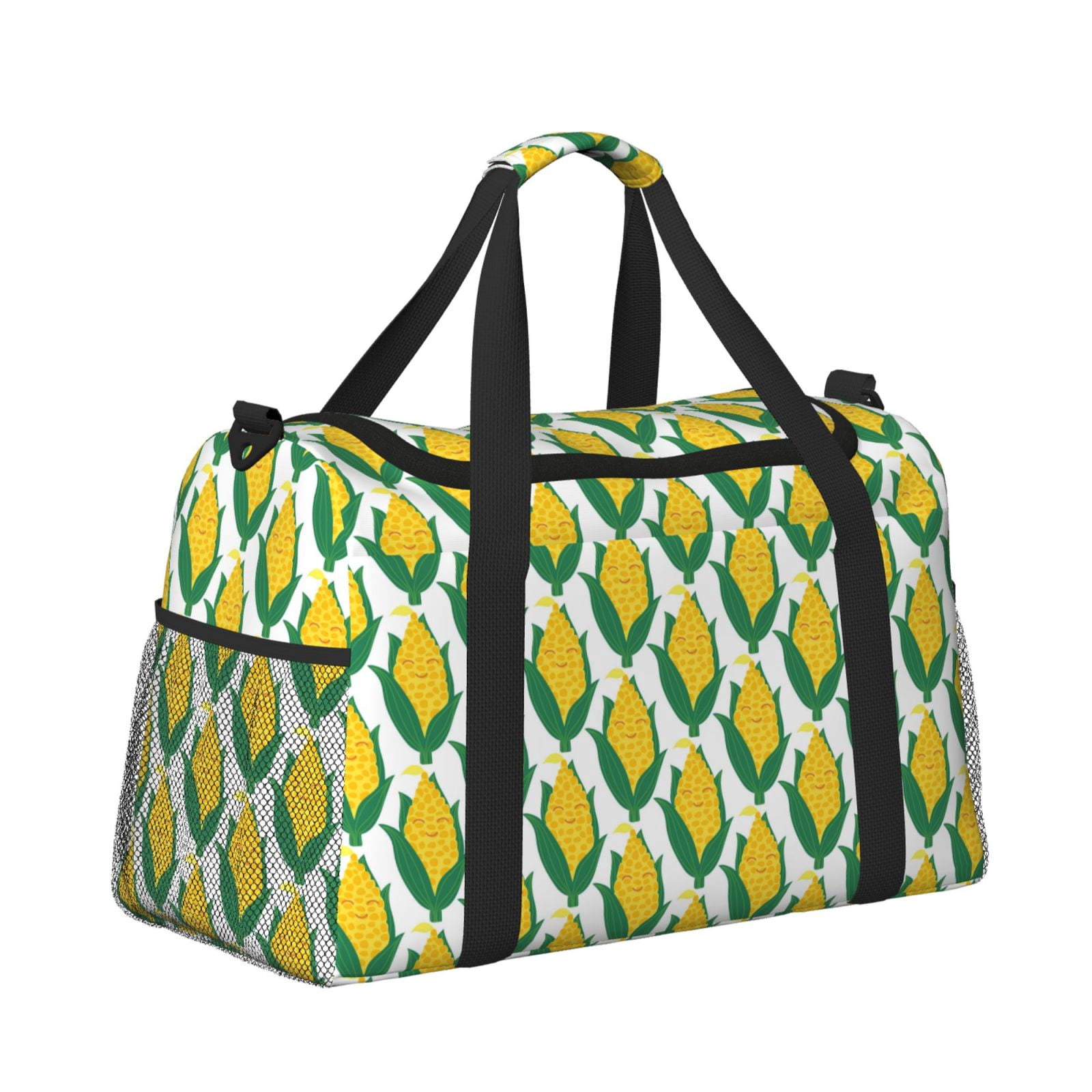 Fuzoiu Corn Cob Print Travel Duffle Bag,Carry On Tote Bags,Duffel Bag,Sport Gym Bag, Hospital Bag for Labor and Delivery, Overnight Bag,Luggage Bag