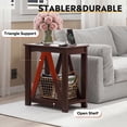 thumbnail image 5 of GALAXHERO Narrow End Table with Charging Station and Open Storage Shelf Sofa Side Table with 2 USB Ports and 2 Power Outlets, Slim Farmhouse End Table for Small Spaces, Bedroom, Living Room Espresso, 5 of 8