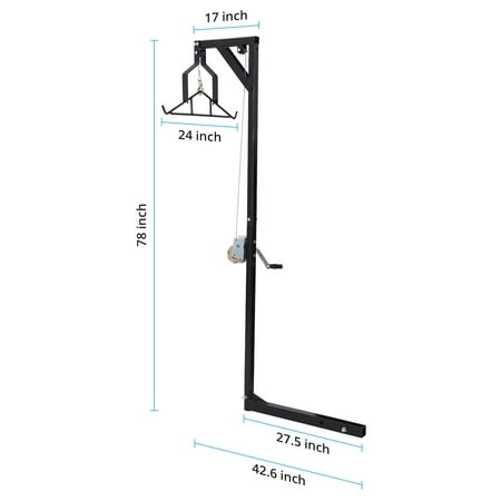 Deer Hoist for Truck Hitch 400 LBS Load Capacity Deer Hanger for Skinning Hunting Game Hoists with Lifting Winch Adjustable Height (400 LBS)