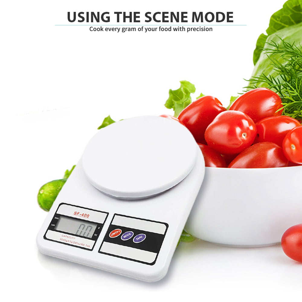 J&V TEXTILES Kitchen Food Scale for Baking and Cooking, Lightweight and  Durable Design, LCD Digital Display, 8 x 6 x 1.25, White in 2023