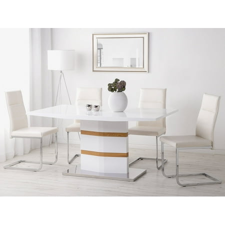 Glossy White Dining Table Kitchen Pedestal Steel Base Fremont Glossy White Dining Table Kitchen Pedestal Steel Base Fremont