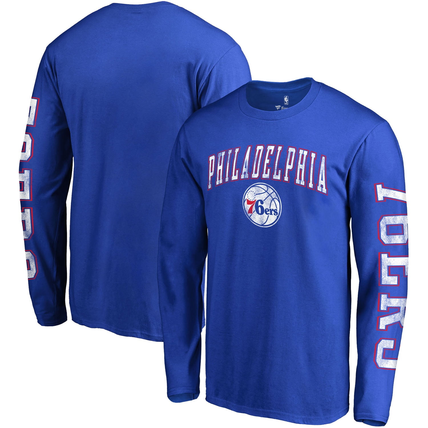 Fanatics - Philadelphia 76ers Fanatics Branded Distressed Arch Primary Logo Long Sleeve T-Shirt 