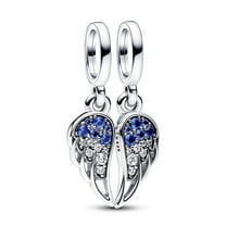 925 Sterling Silver Charm for Bracelets Splitable Angel Wings Dangle Charm Women Bracelet Charm