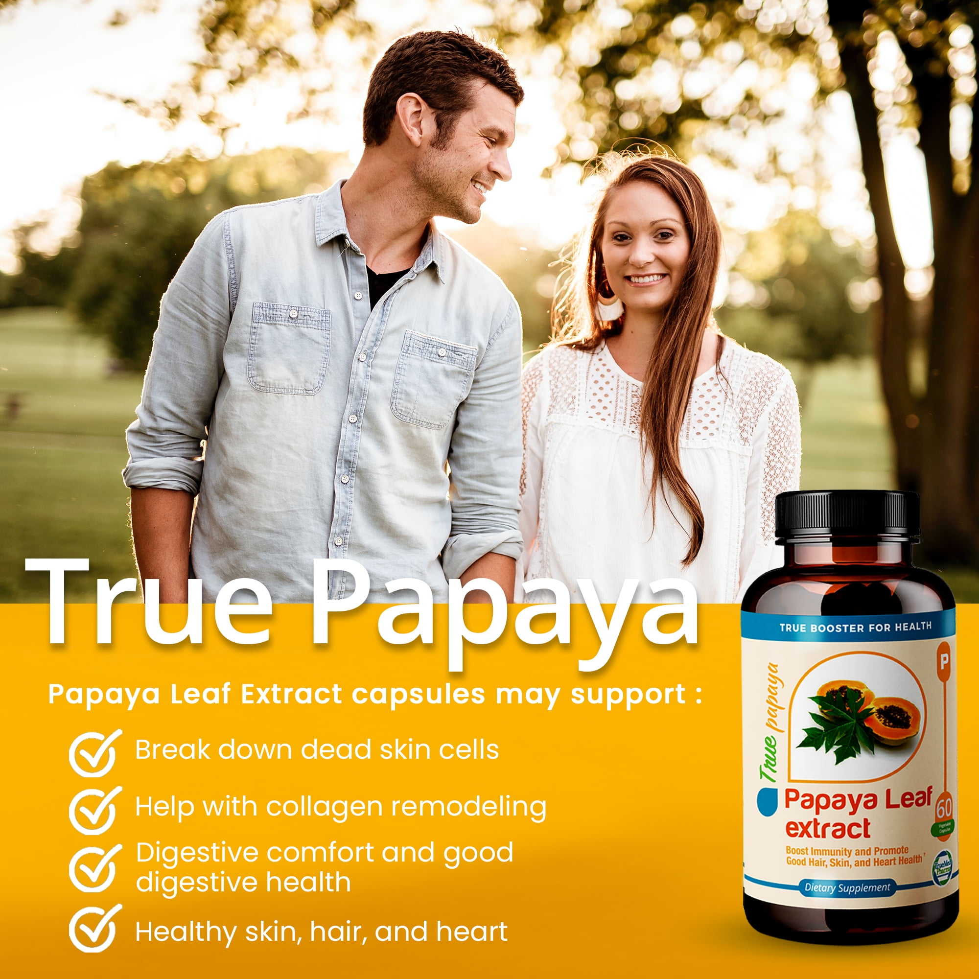 Buy TrueMed Papaya Leaf Extract Support for Blood Platelet Bone Marrow Immunity Good Hair Heart