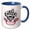 Blue/White, variant on 3drose, Cotton Tail Cutie Typography Pink White Black Polka Dot Kids Easter, 15oz Mug