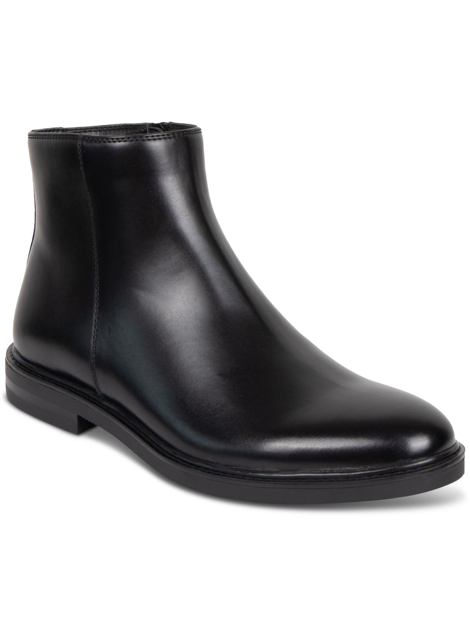 REACTION KENNETH COLE Mens Black Padded Ely Round Toe Block Heel Zip Up Boots 12 M