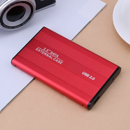 2.5 Inch USB 2.0/3.0 SATA External Mobile Hard Disk Box HDD Aluminum Alloy Shell Adapter Case Enclosure Box for PC Laptop Notebook Red