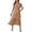 Brown, variant on Summer Dresses for Women Belted Pleated Hem Short Sleeve Dress