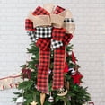 thumbnail image 5 of 3 Packs Christmas Bows Decorative Plaid Bows Faux Linen Webbing Bows For Christmas Ornaments Xmas Tree Decoration, 5 of 6
