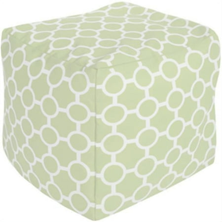 Surya Rug Mint Cube Pouf 18x18x18 in. - Mint/Beige