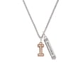 thumbnail image 2 of Delight Jewelry Rose Goldtone Crystal Initial - I - Silvertone Mother Daughter Bar Charm Necklace, 23", 2 of 4
