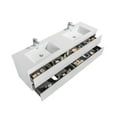 thumbnail image 4 of Alma 59 Inch Gloss White Doubel sink Mount Vanity With A integrated Sink, 4 of 6